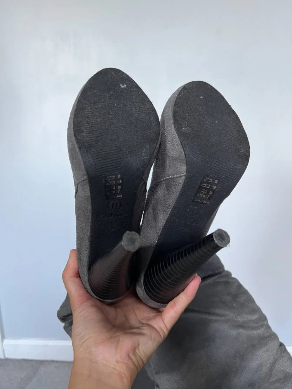 Michael Antonio McKenzie Grey Suede OTK Boots 7